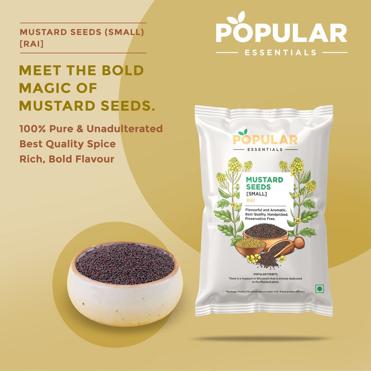 Popular Essentials Mustard Seeds Rai Small 100 g Combo