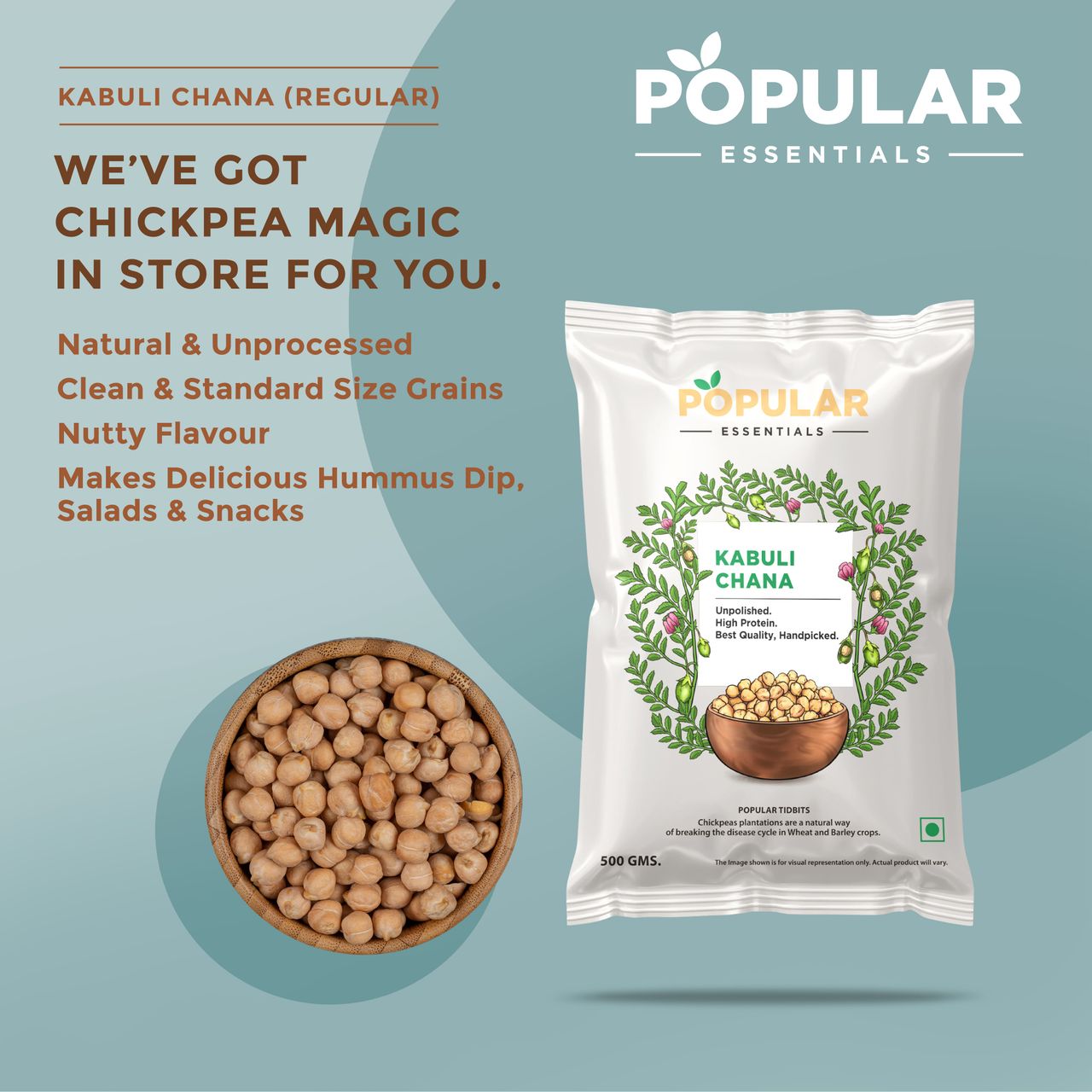 Popular Essentials Kabuli Chana Regular