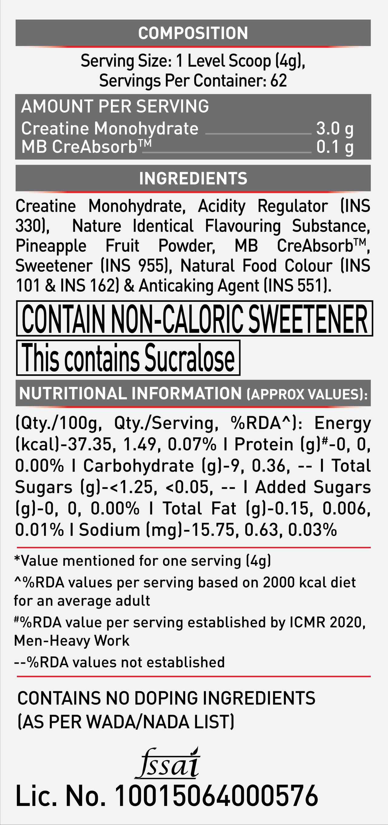 Muscleblaze Creatine Monohydrate Creamp With Creabsorb (Citrus Blast, 62 Servings) 250 g Combo