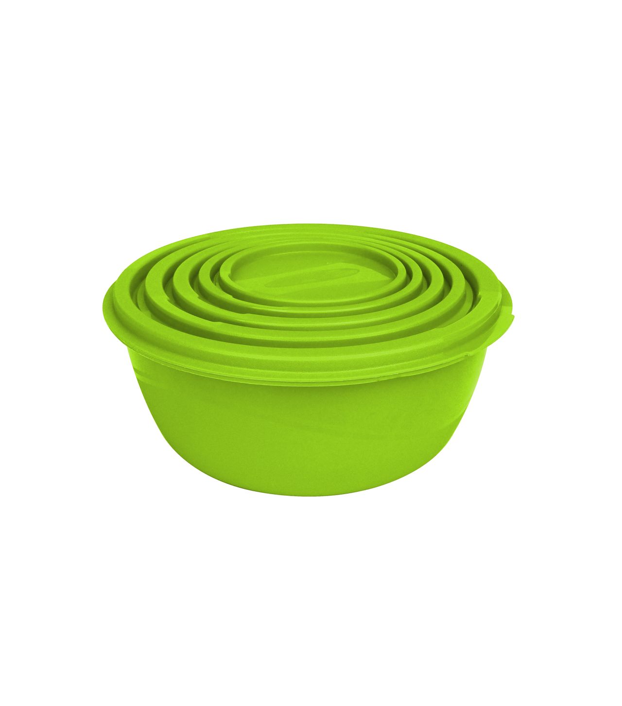 Princeware Store Fresh Bowl Container Set of 5 Pcs | 295 ml+525 ml+900 ml+1.6 L+ 2.6 L Green