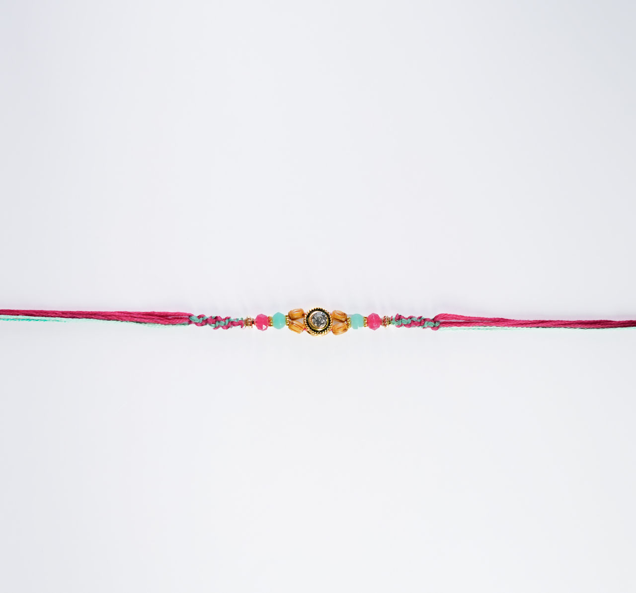 Aurum Kundan Rakhi With Beads - Elegant and Traditional