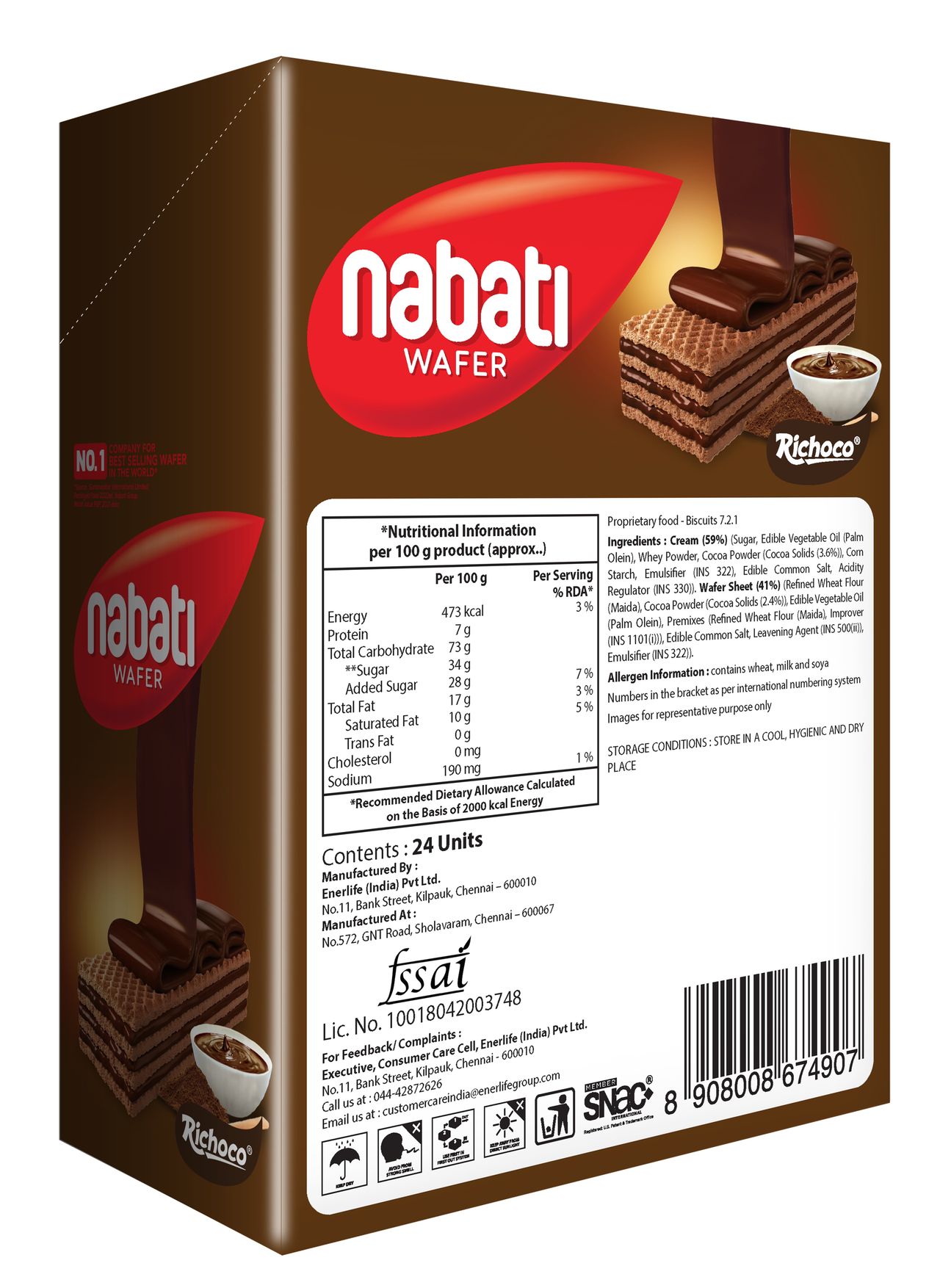 Nabati Cream Wafer Biscuits - Richoco
