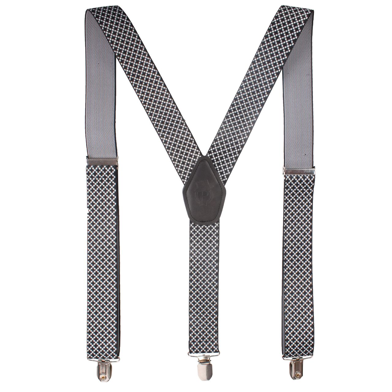 Peluche Men's Patterned Elastic Suspenders | Black - Free Size