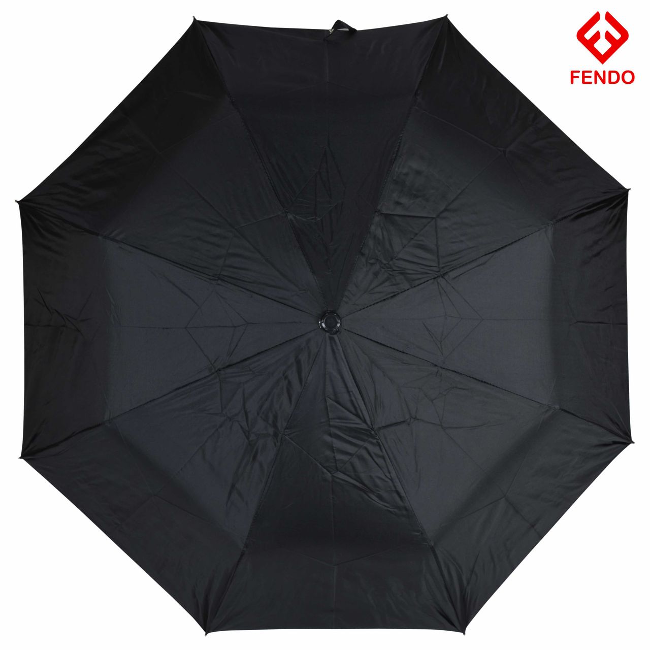 Fendo 3 Fold Hand Open 21.5 inch Black Umbrella