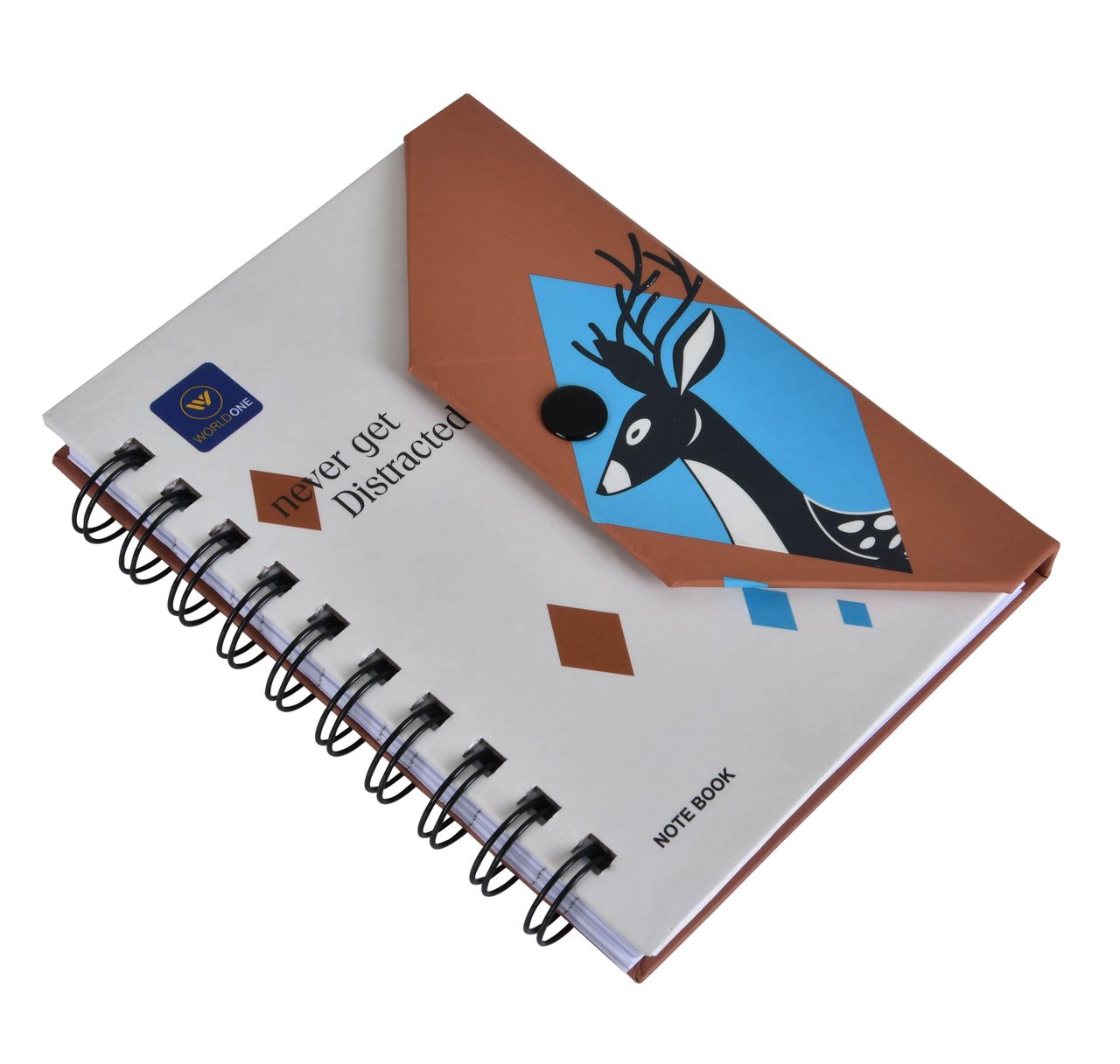 Worldone Tich Button Closure Notebook