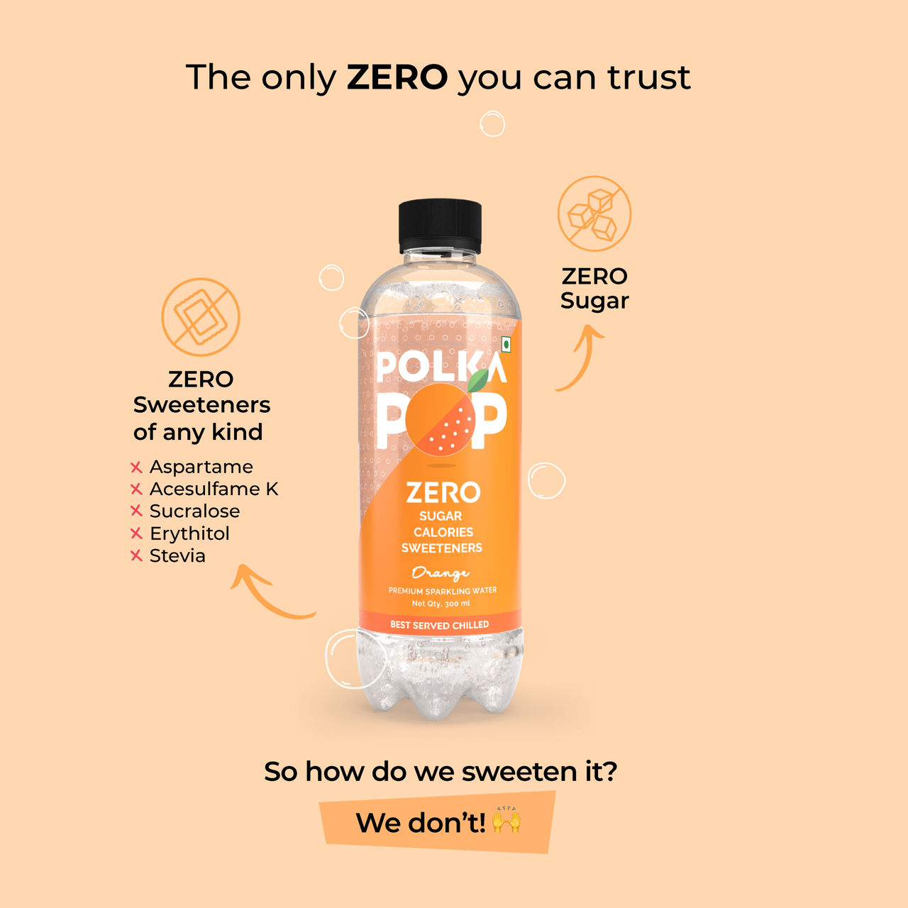 Polka Pop Orange Zero Sugar Sparkling Water