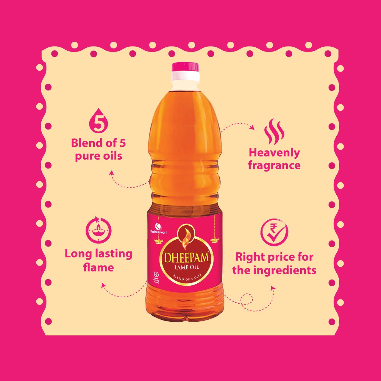 Dheepam Lamp Oil Pet | Bottle 500 ml Combo