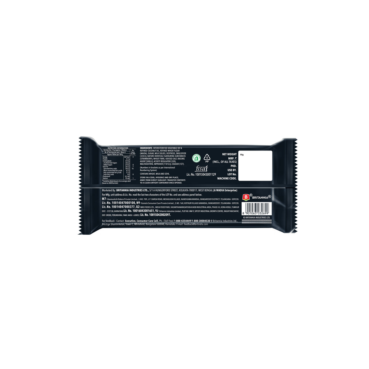 Britannia Treat Rich Creme Strawberry Flavoured Wafers