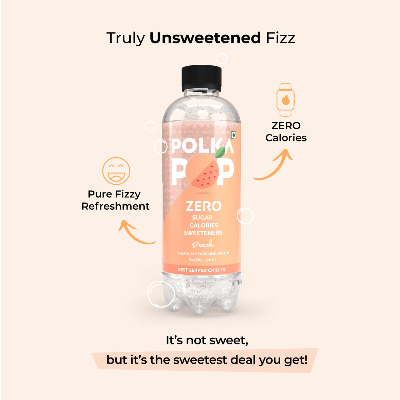 Polka Pop Peach Sparkling Water