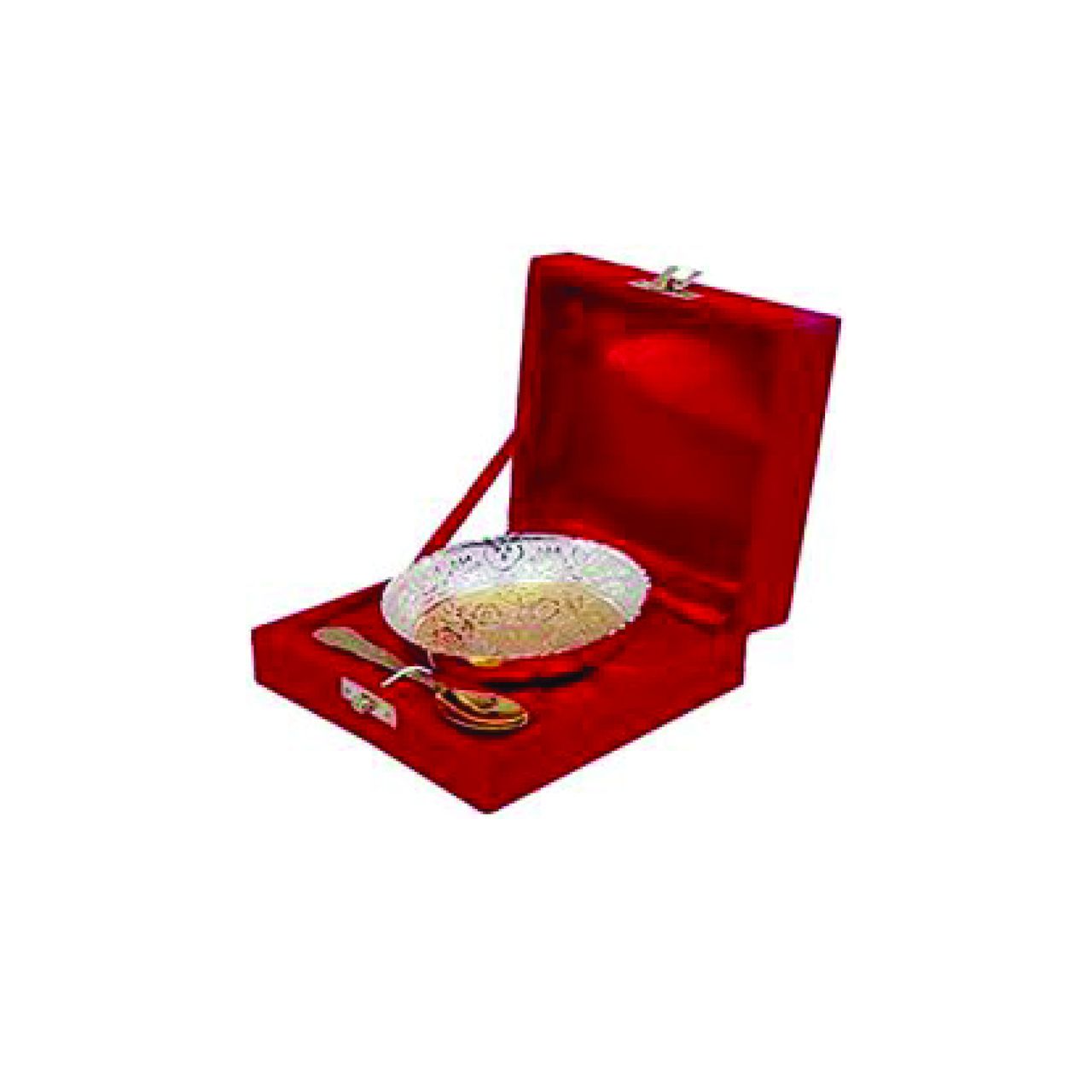 Devnidhii Bowl Gold Silver Plated With Spoon Single
