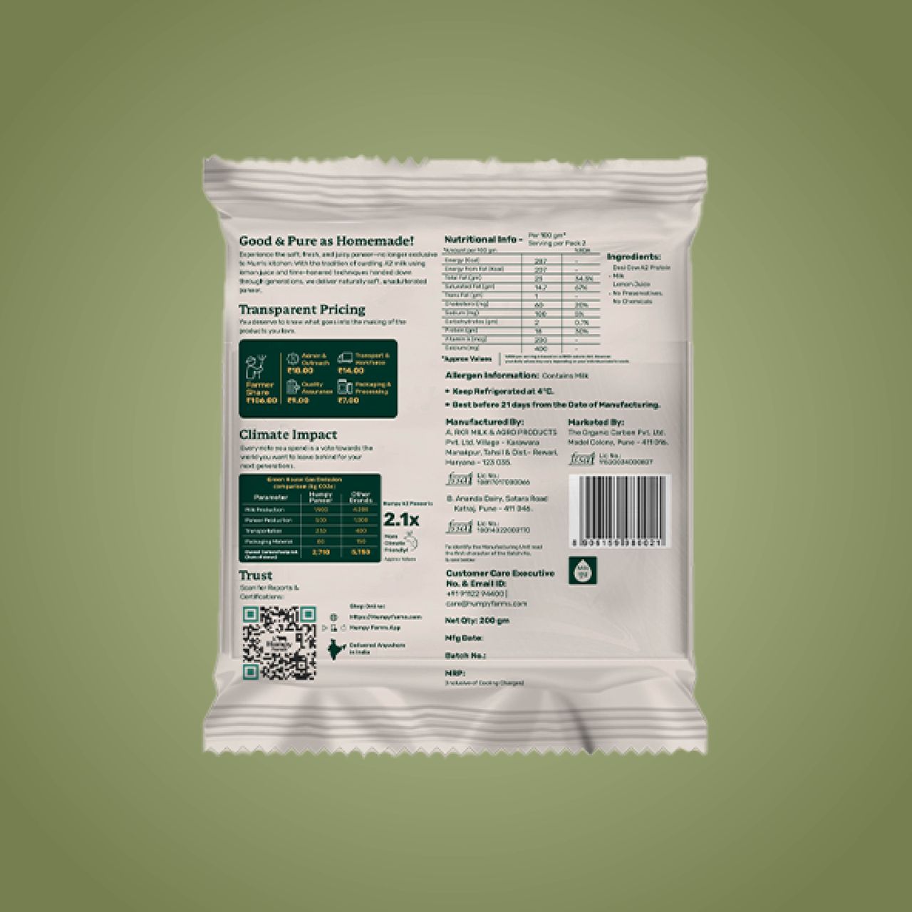 Humpy Farms A2 Paneer