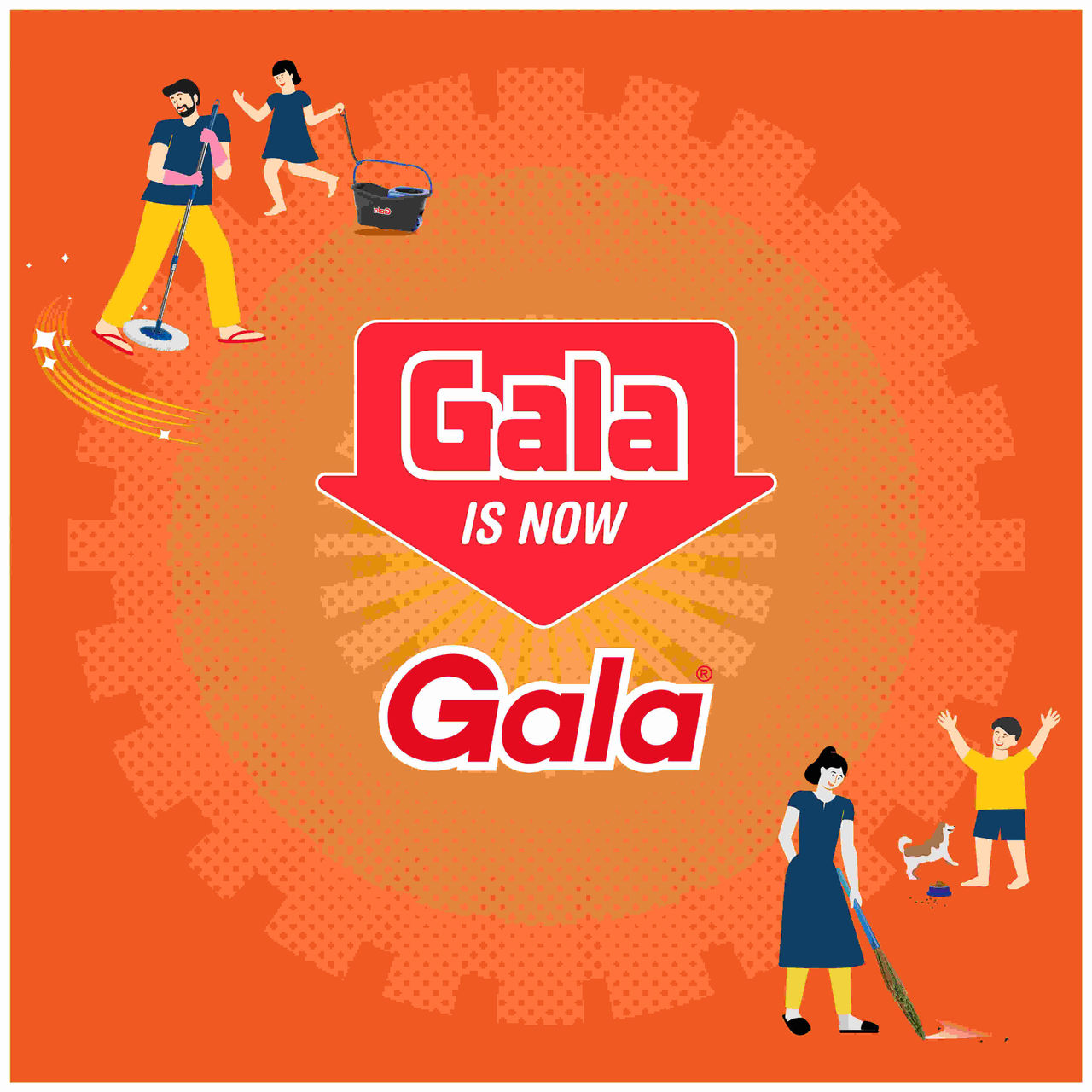 Gala Double Hockey Toilet Brush with Container