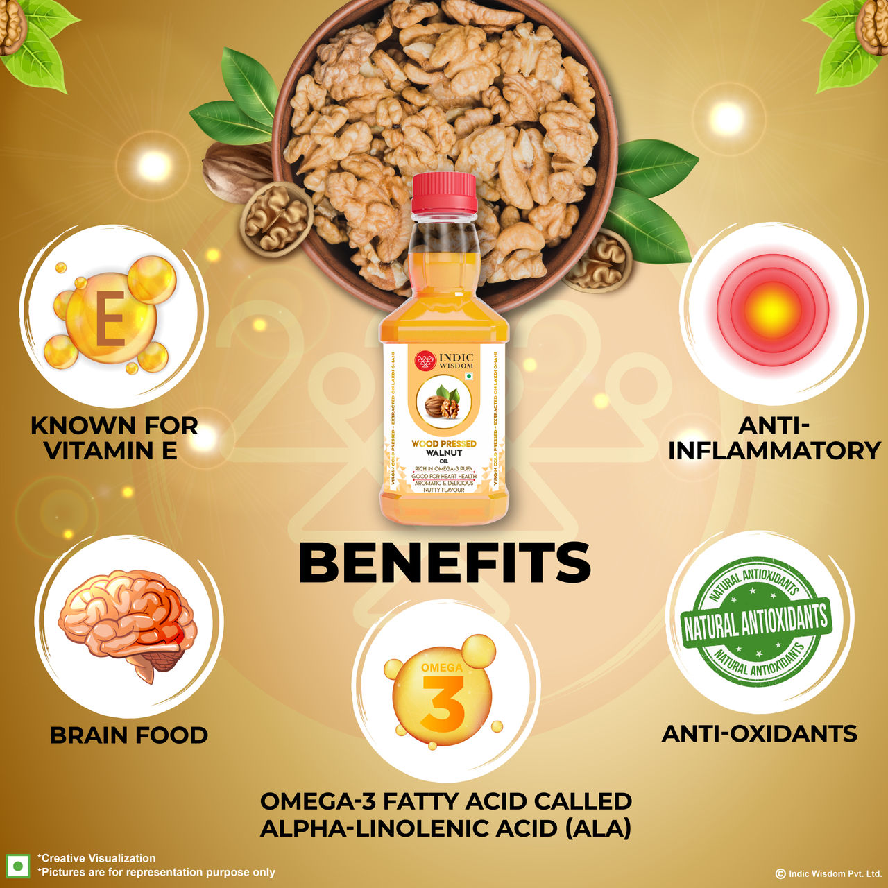 Indic Wisdom Wood Pressed Walnut Oil