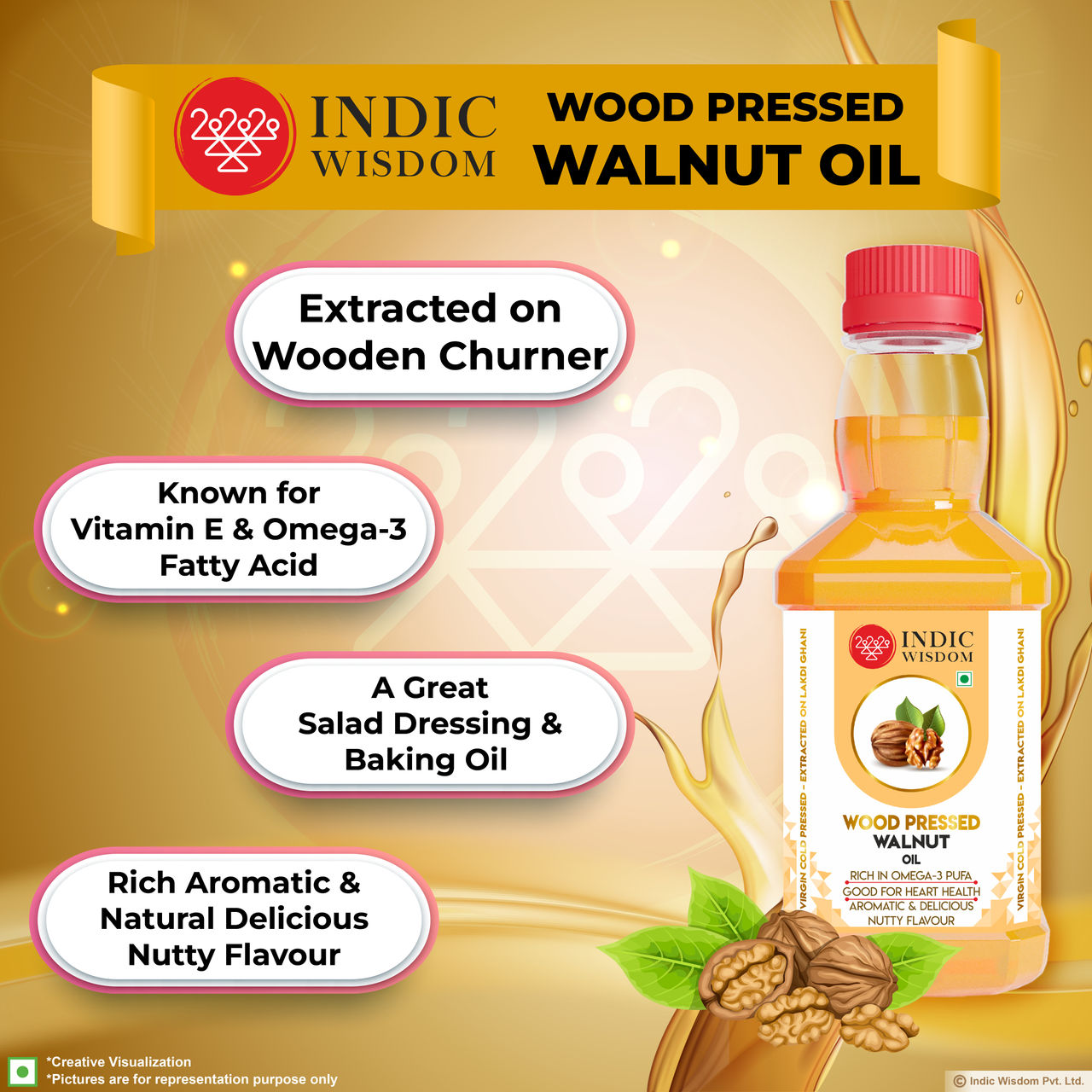 Indic Wisdom Wood Pressed Walnut Oil