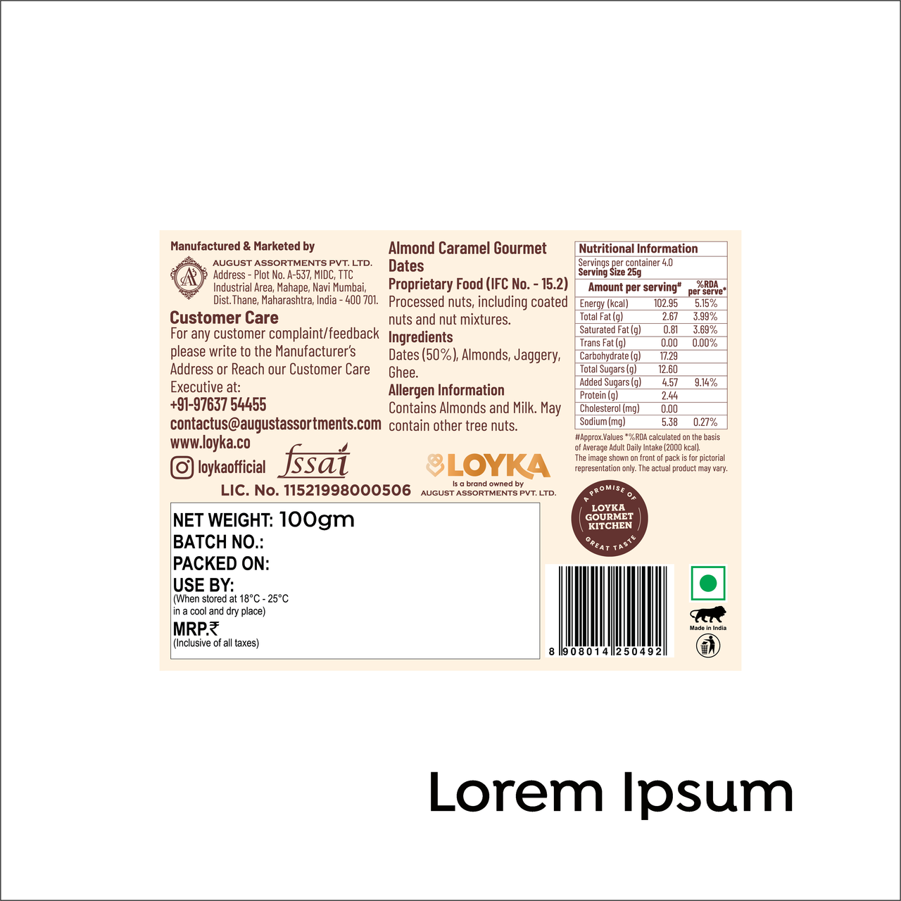 Loyka Almond Caramel Gourmet Dates Box