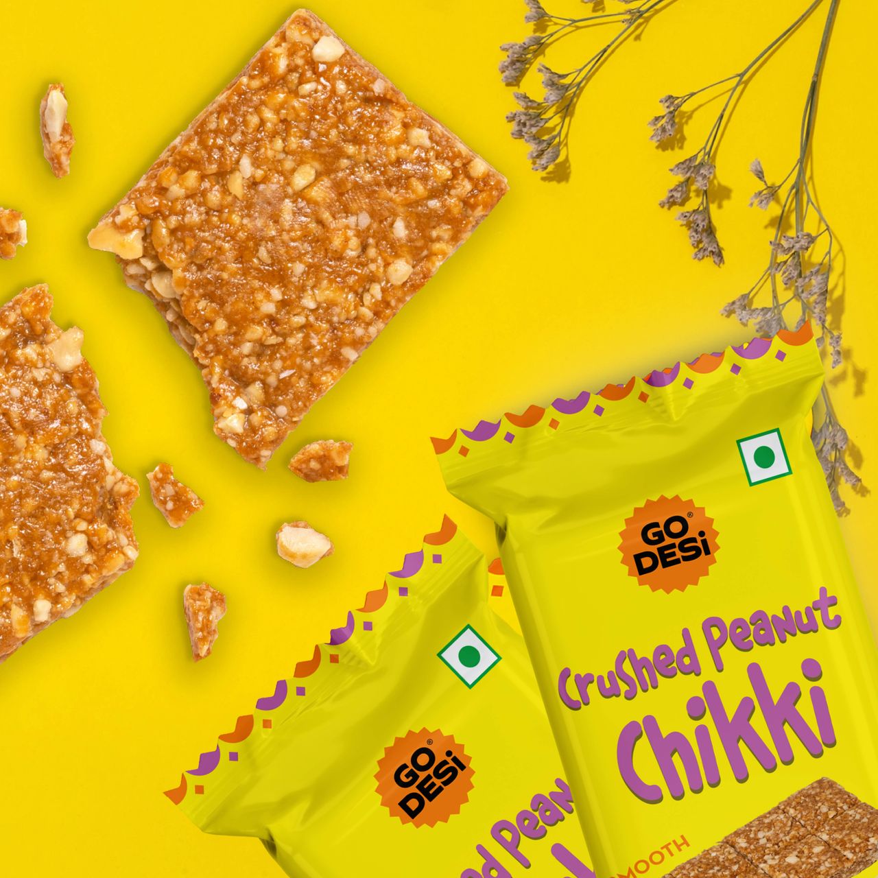 Crushed Peanut Chikki, By GO DESi