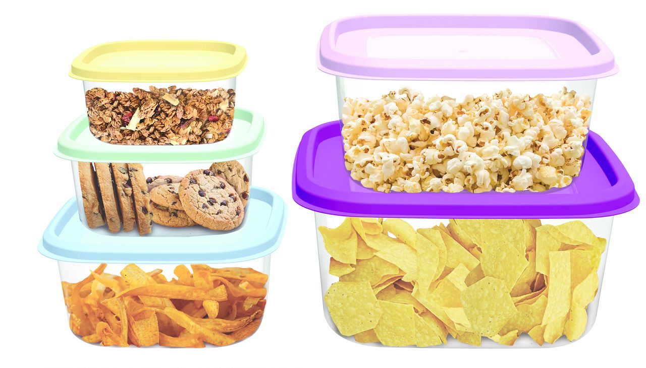 All Time Prism Square Storage Container Set (6600 Ml) (Multicolor) (5 Pc Set)