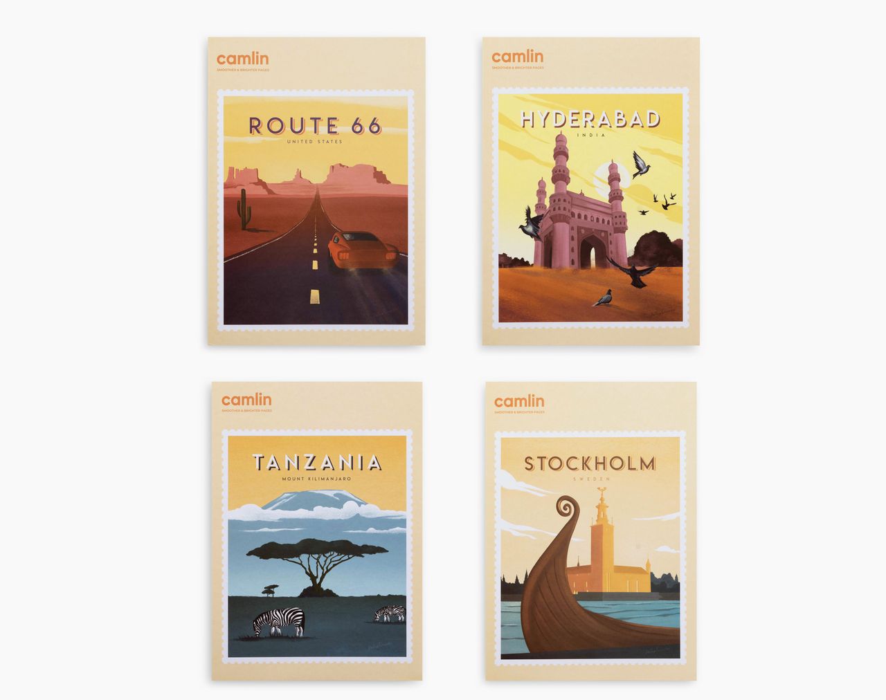 Camlin A4 Soft Cover Single Line Design 172 Pages Notebook Pack Of 6