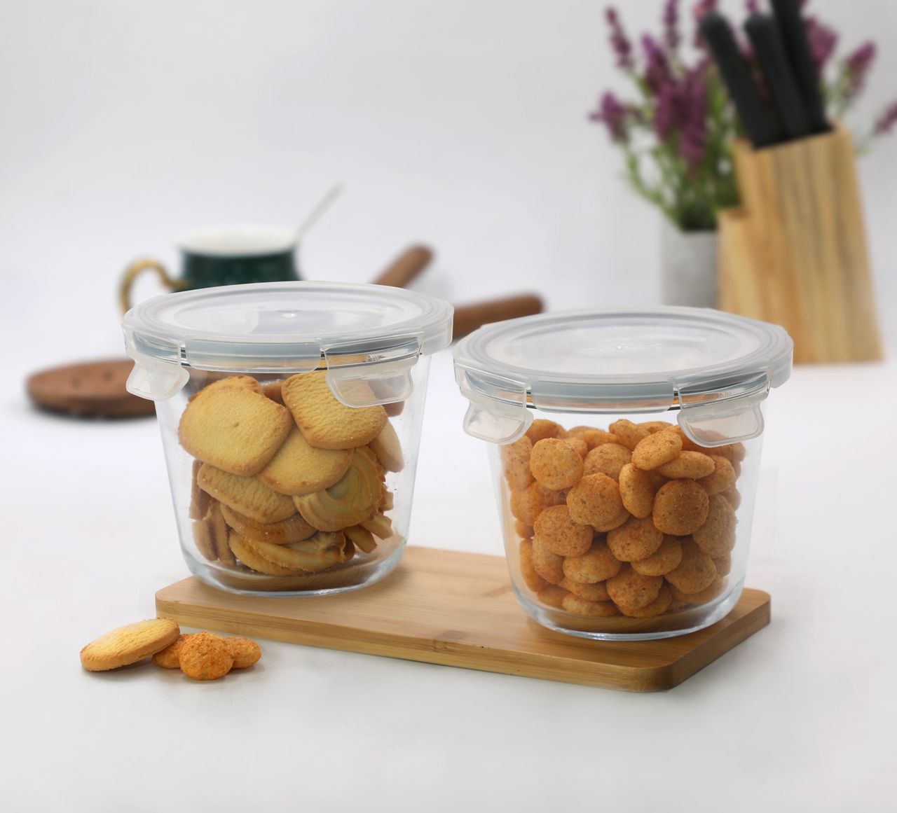 Sanjeev Kapoor Parka Borosilicate Round Container 750 Ml - Set Of 2 Pcs