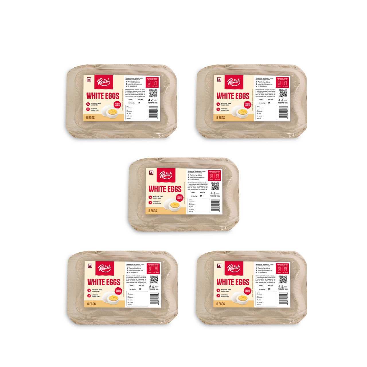 Relish White Eggs - (Pack of 6) 6 pc X 5 Combo