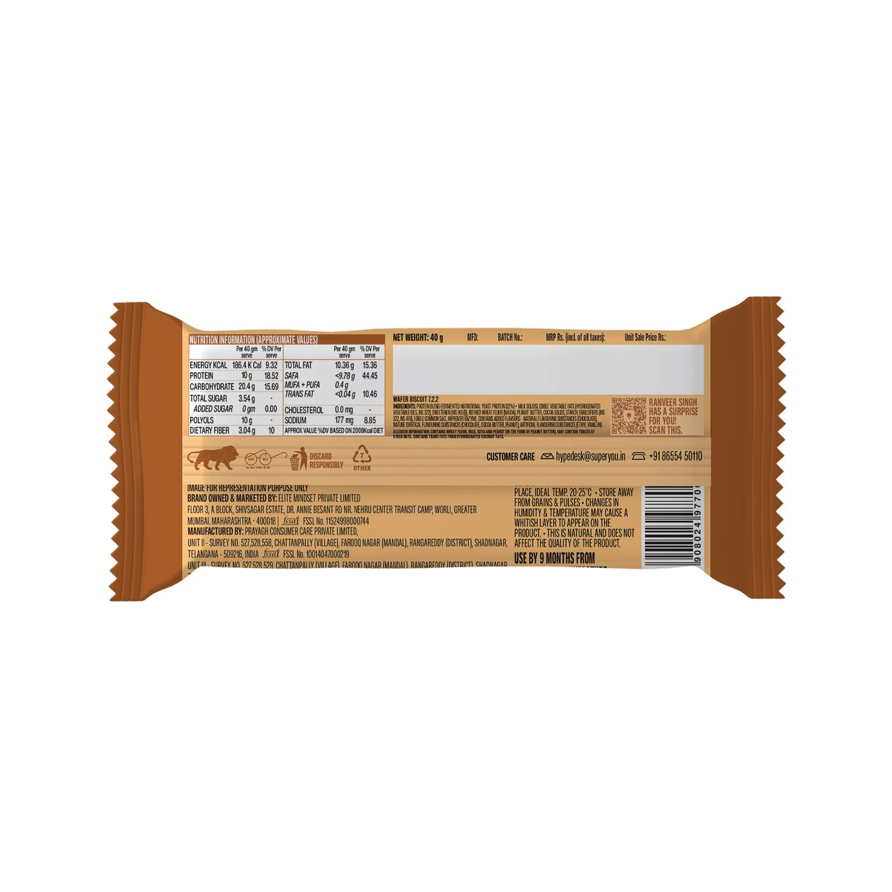 Superyou Peanut Butter Protein Wafer Bar 40 g Combo