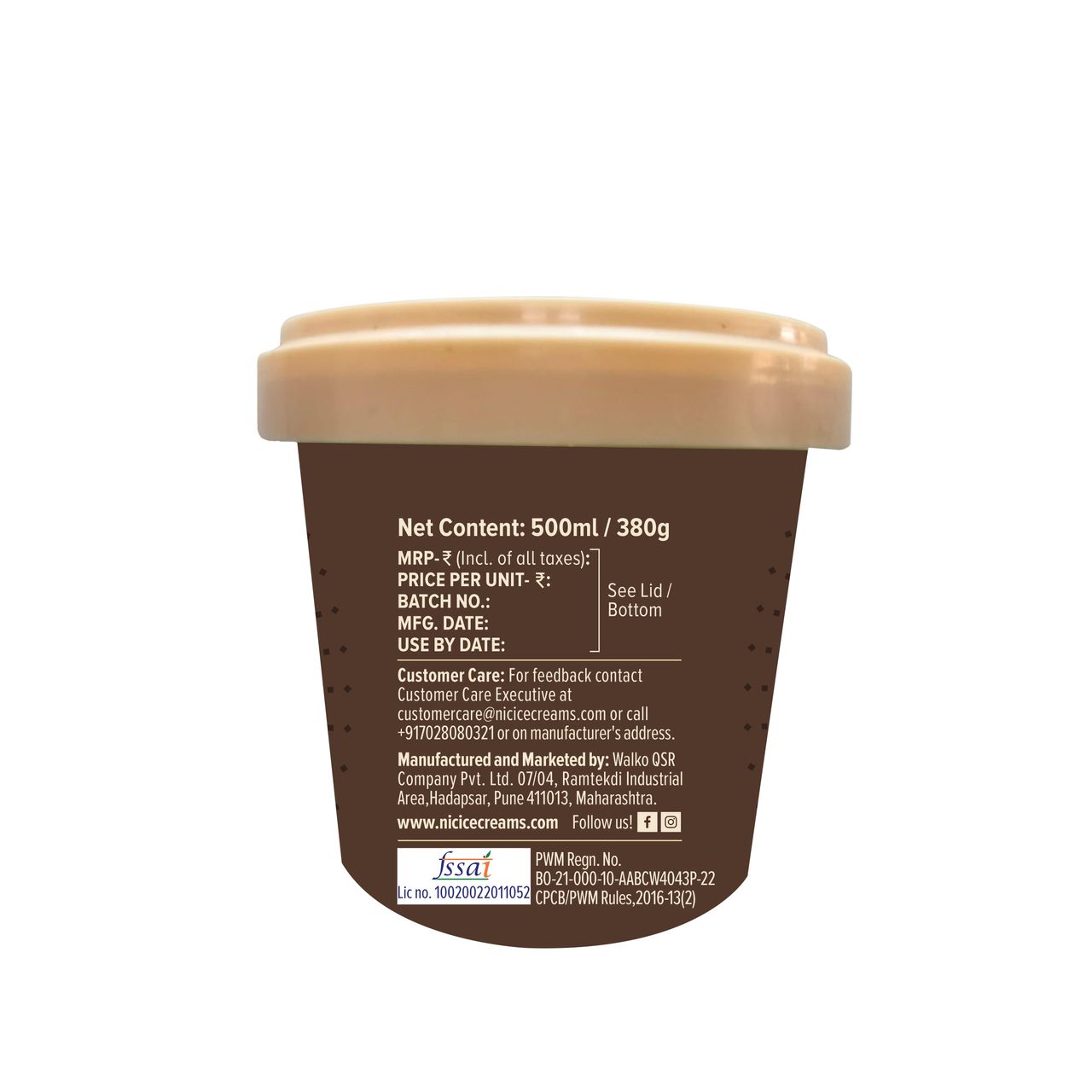 NIC Coffee Walnut Ice Cream Tub
