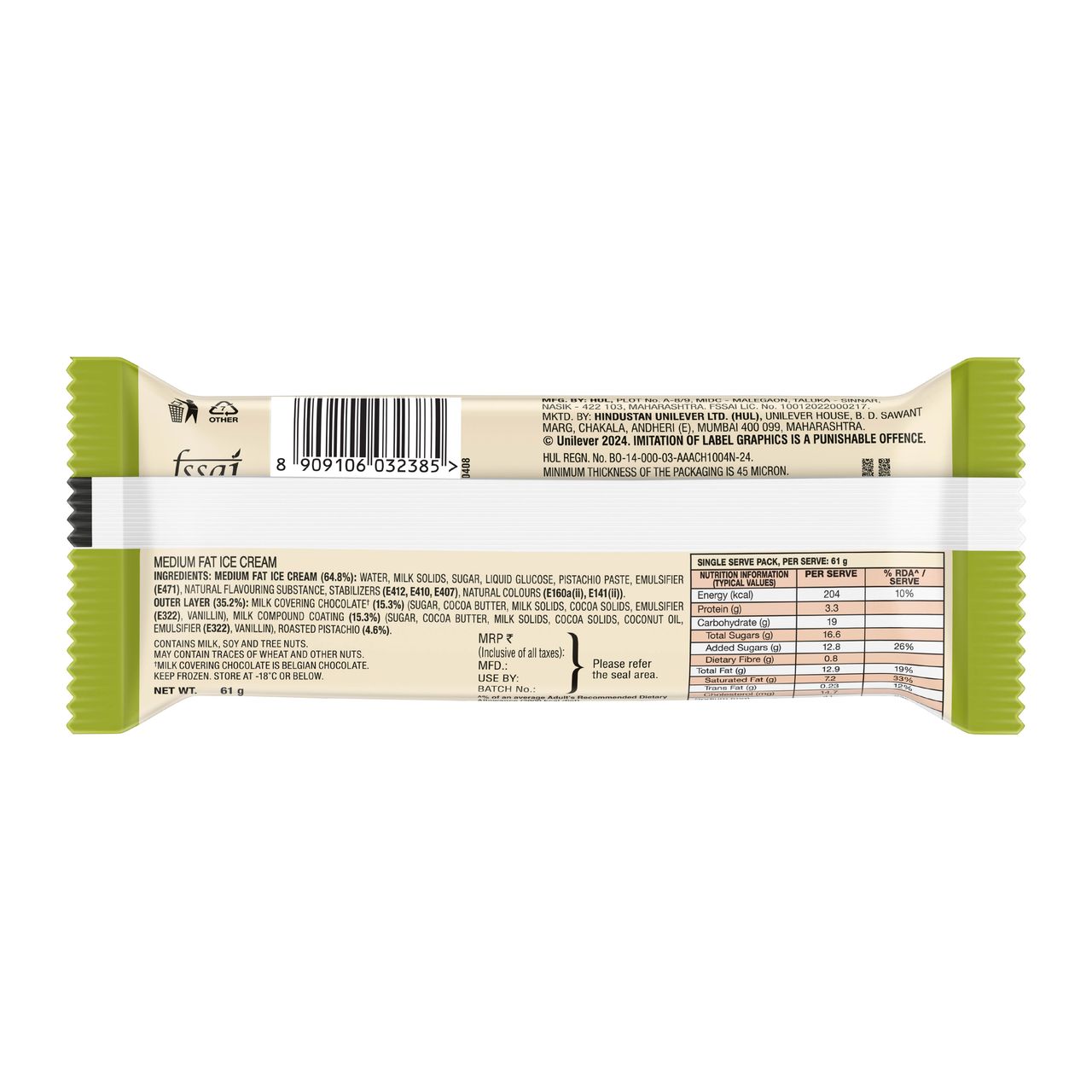 Kwality Walls Magnum Pistachio Ice Cream Stick