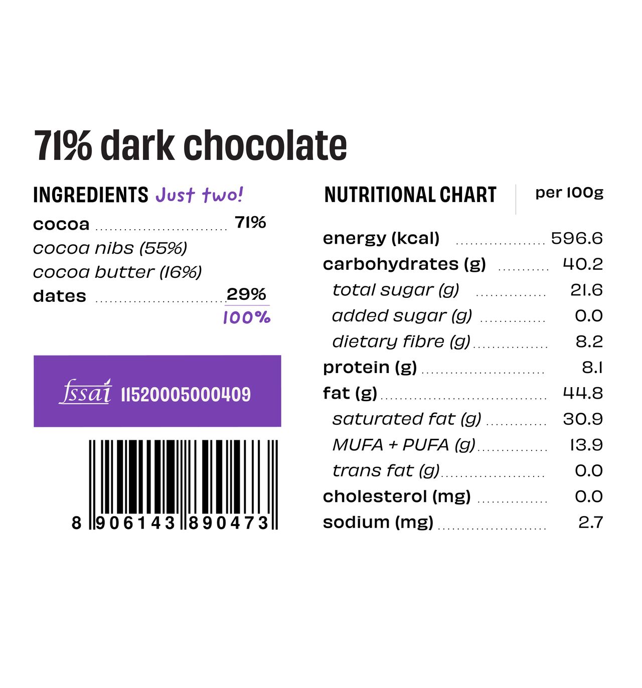 The Whole Truth 71% Dark Chocolate