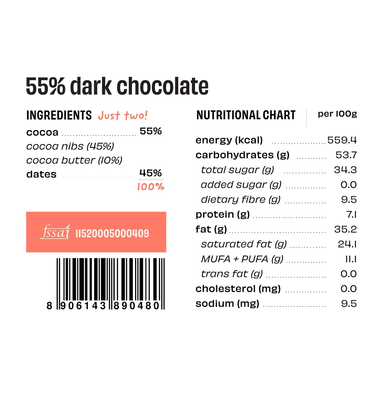 The Whole Truth 55% Dark Chocolate