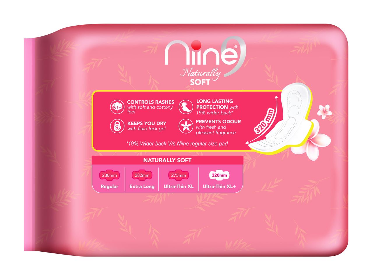 Niine Naturally Soft Ultra Thin XL+ Sanitary Pads | 320 mm