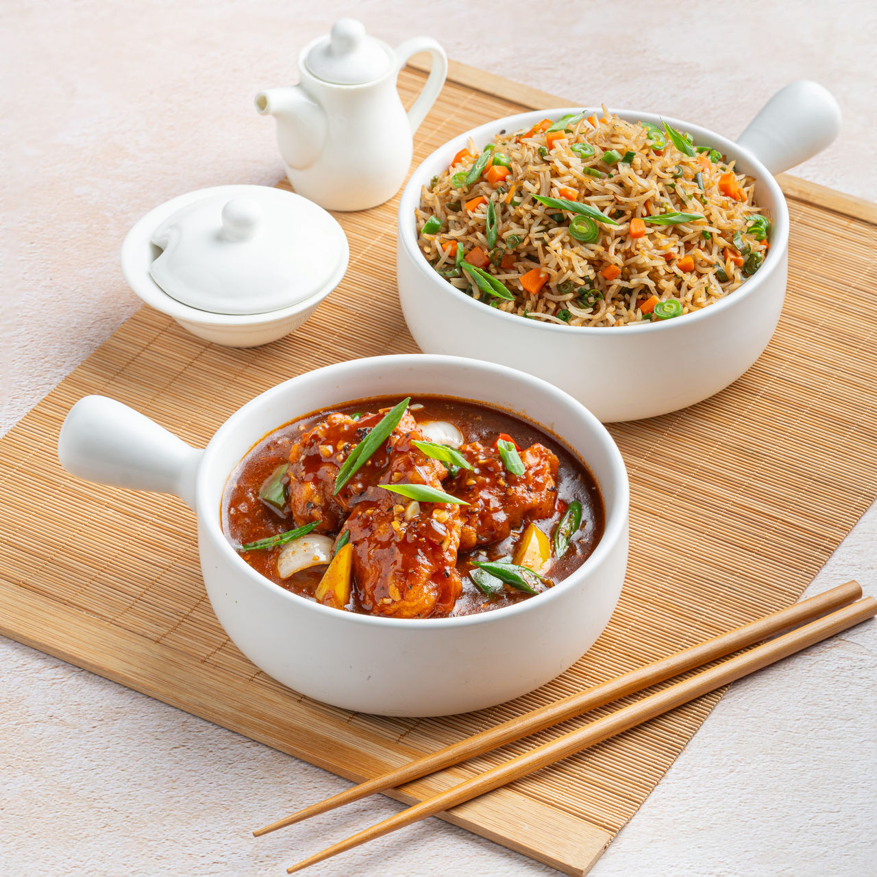 Chilly Chicken & Fried Rice