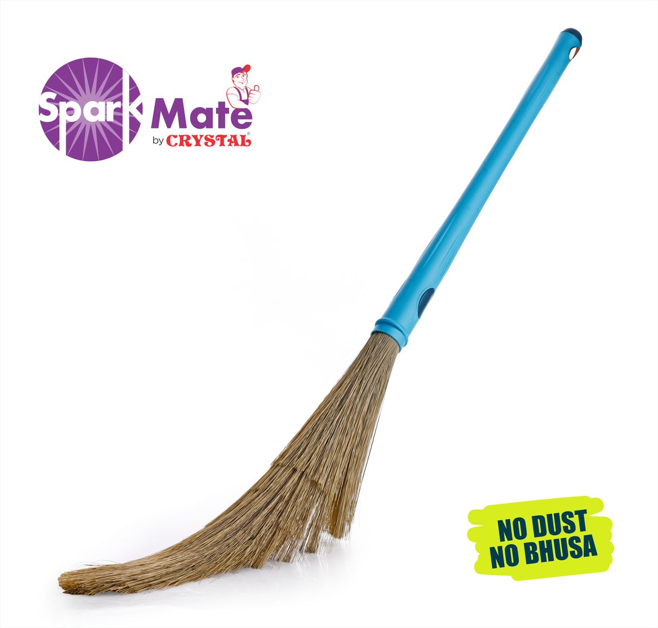Sparkmate By Crystal No Dust Broom - Jhadu Xtra Long Handle Easy Floor Cleaning