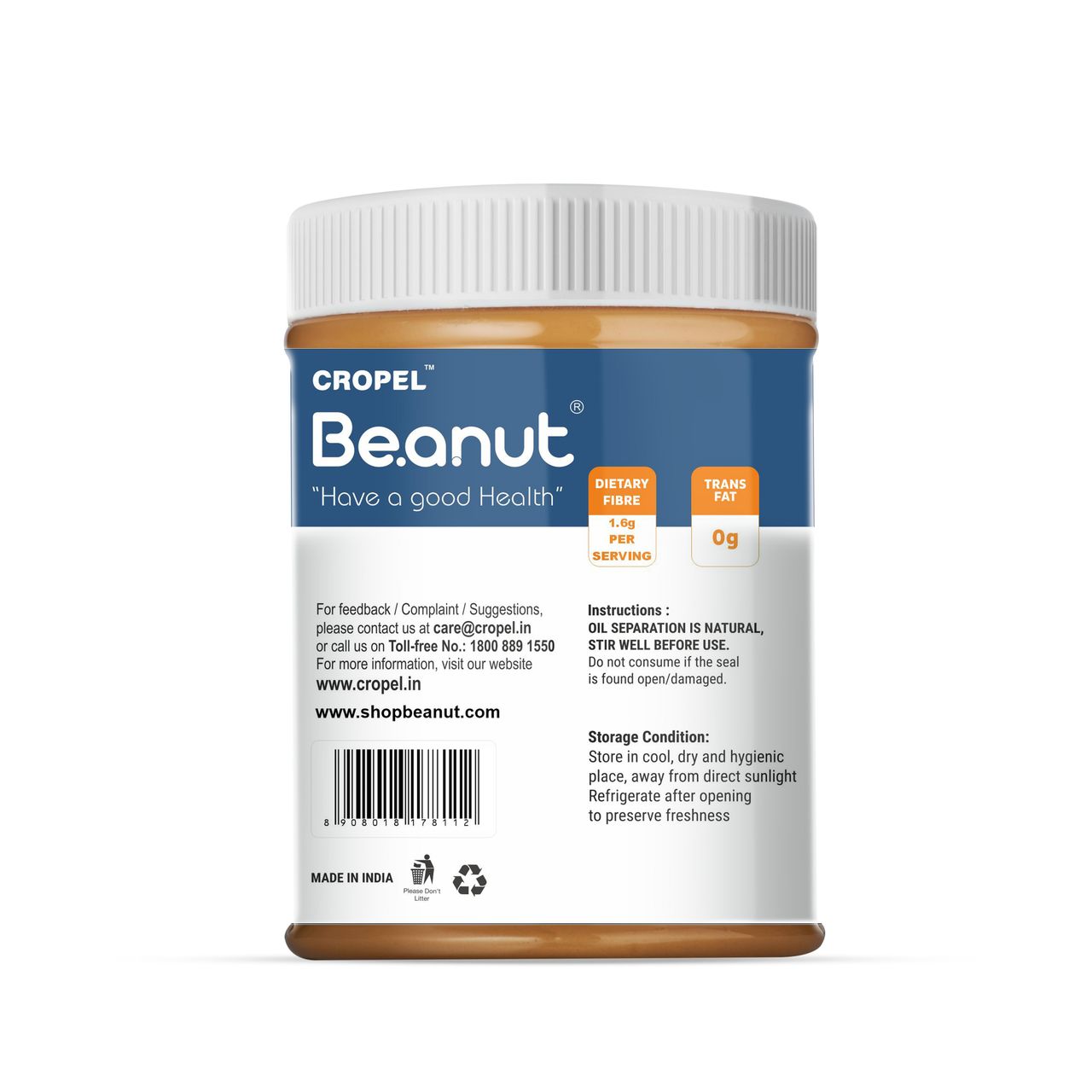 Be.anut Regular Peanut Butter Crunchy