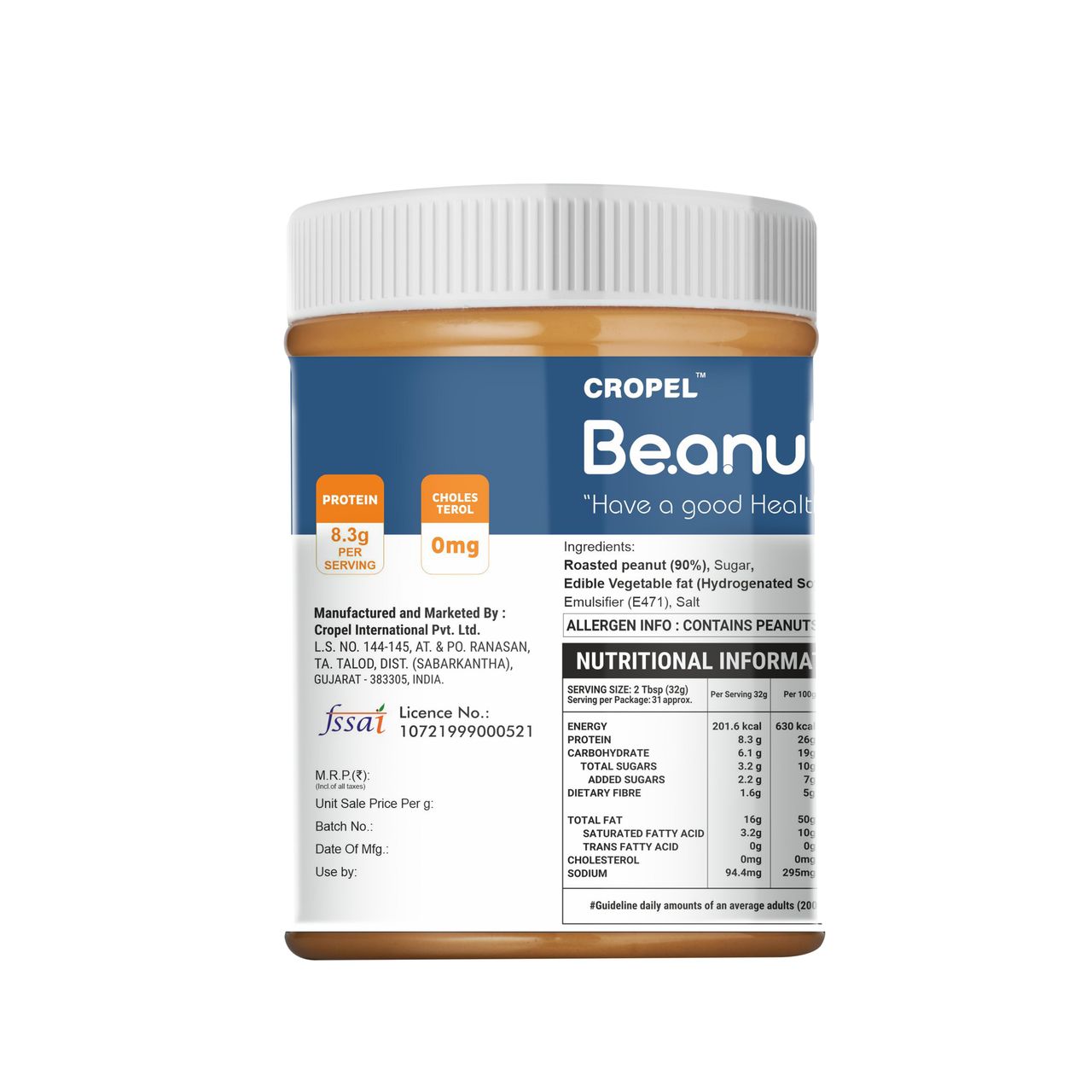 Be.anut Regular Peanut Butter Crunchy