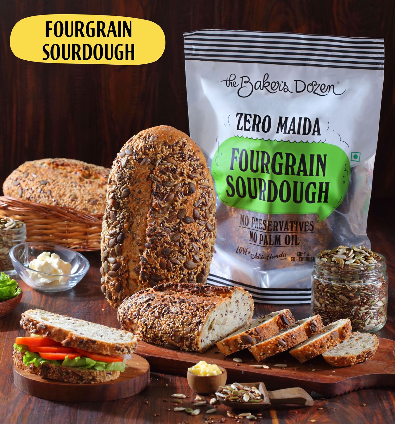 The Baker's Dozen Fourgrain Sourdough Zero Maida Gut Friendly