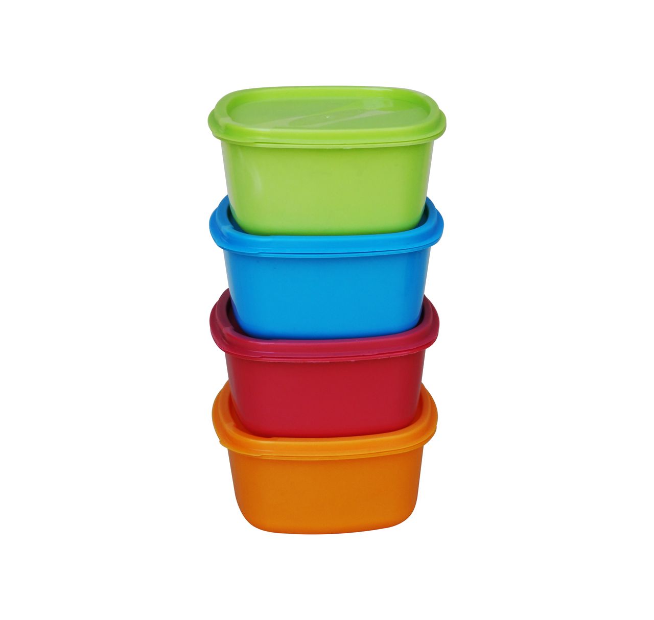Princeware Store Fresh Square Container Set of 4 Pieces- 1125 ml Each Assorted Color