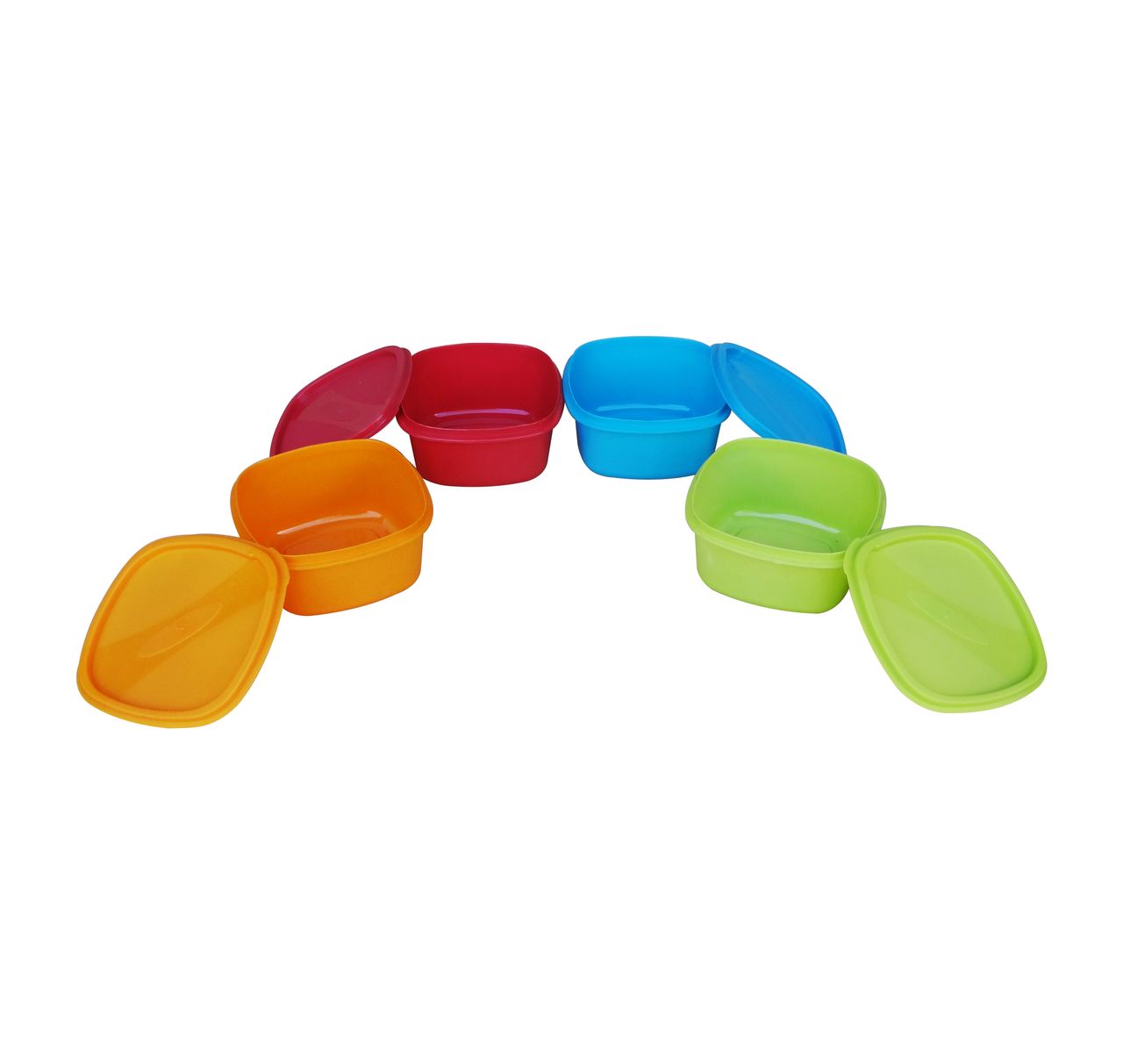Princeware Store Fresh Square Container Set of 4 Pieces- 1125 ml Each Assorted Color