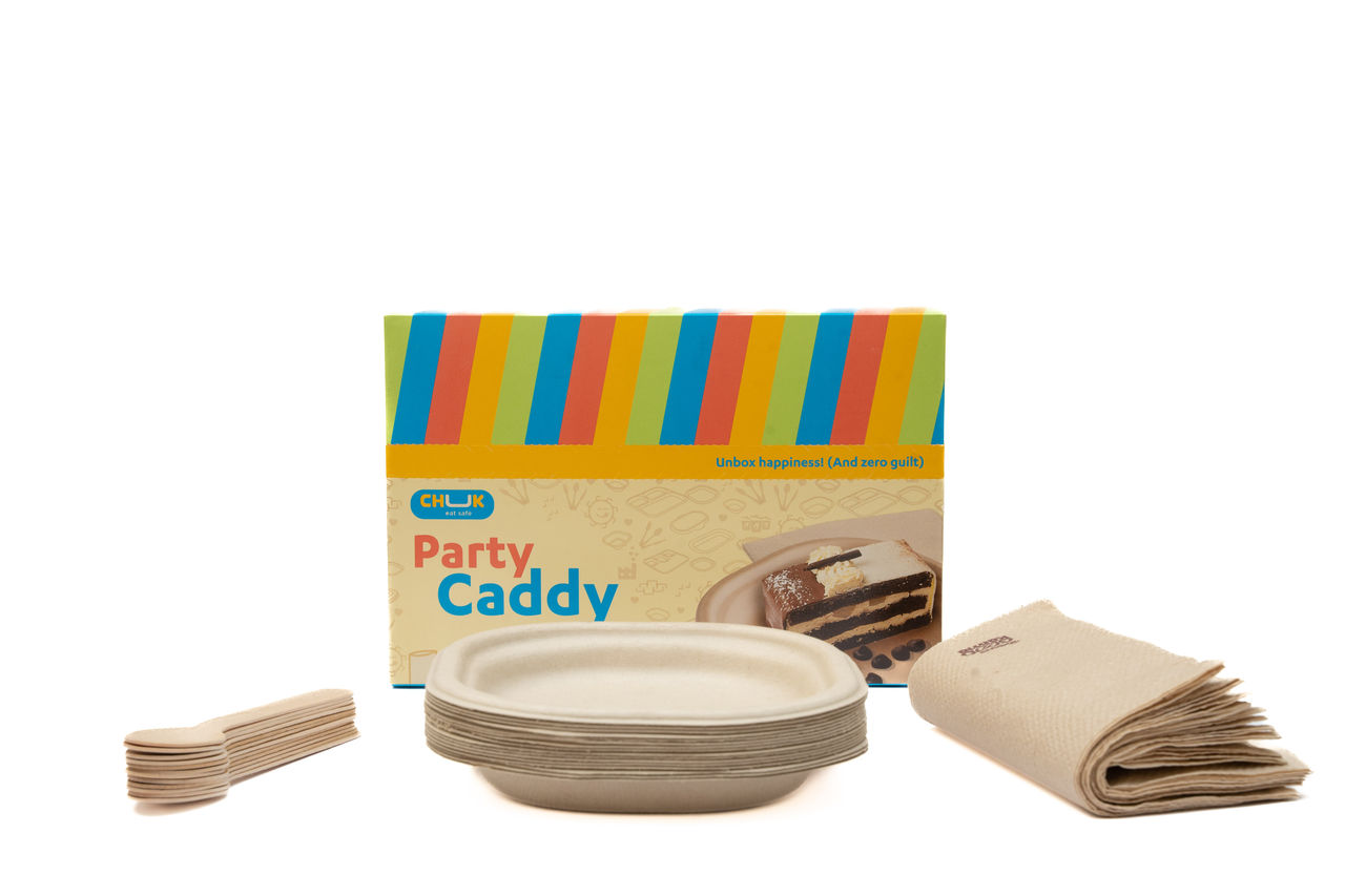 Chuk Party Caddy Disposable Combo (Spoons-10Pc Plates-10Pc Tissue-10Pc )