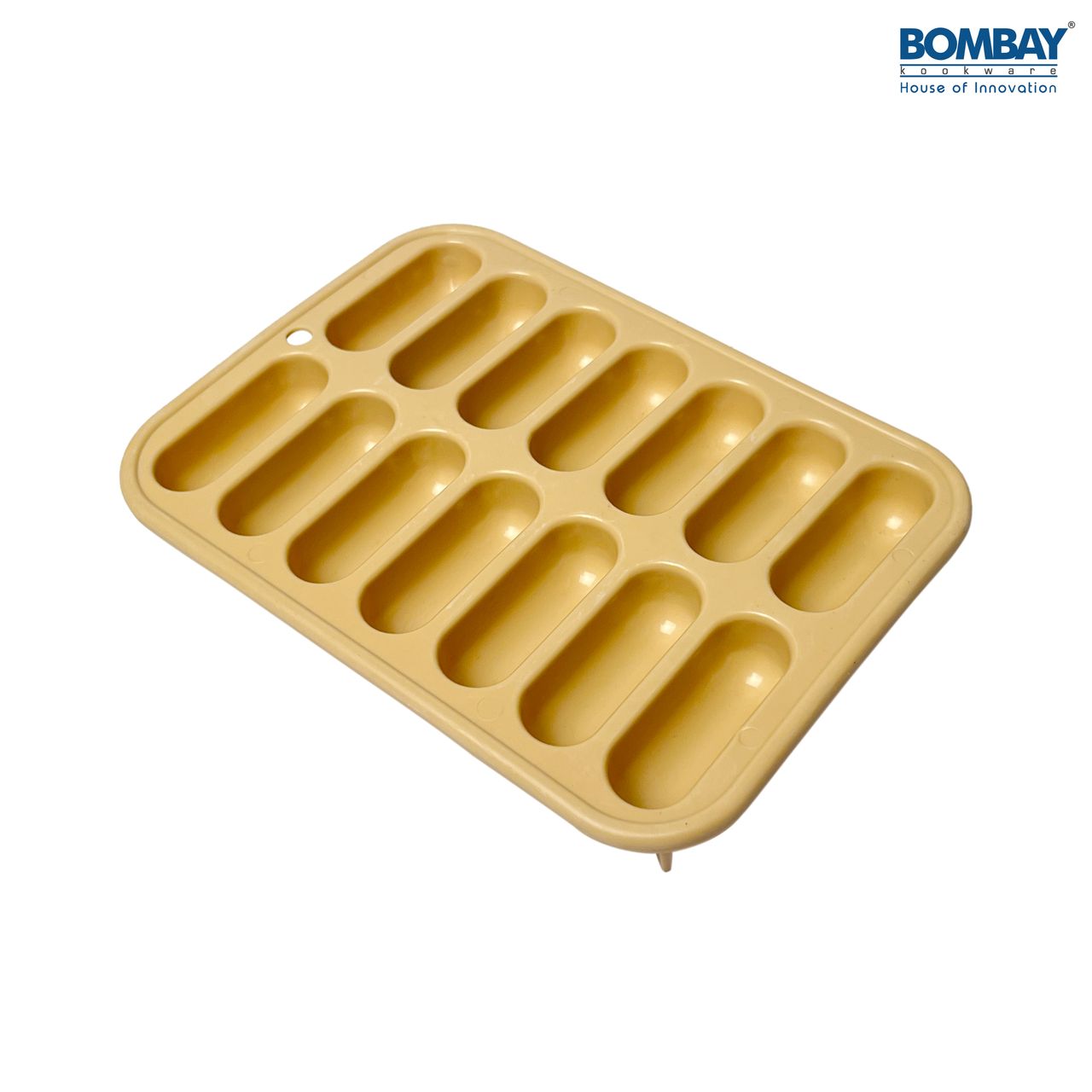 Oval Shape Ice cube tray Silicon 14 Cubes (Beige)