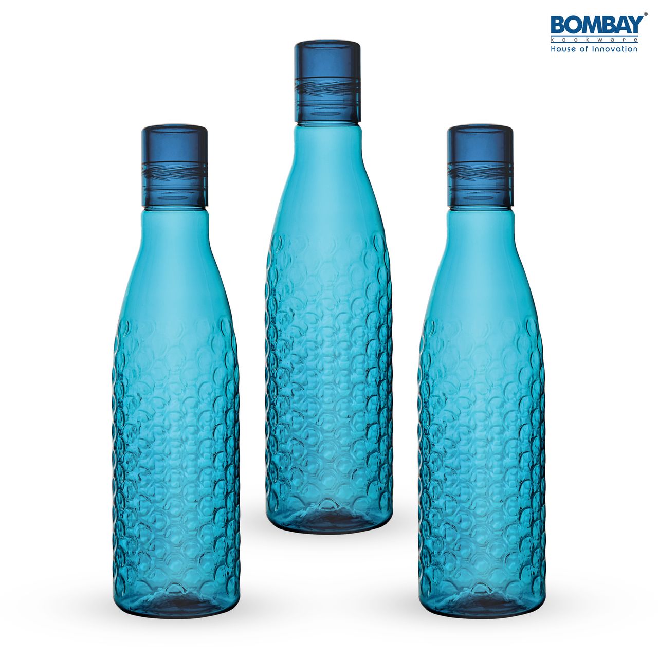 Plastic Leak-Proof BPA-Free Food Grade Water Bottle - 1 L Each | Blue
