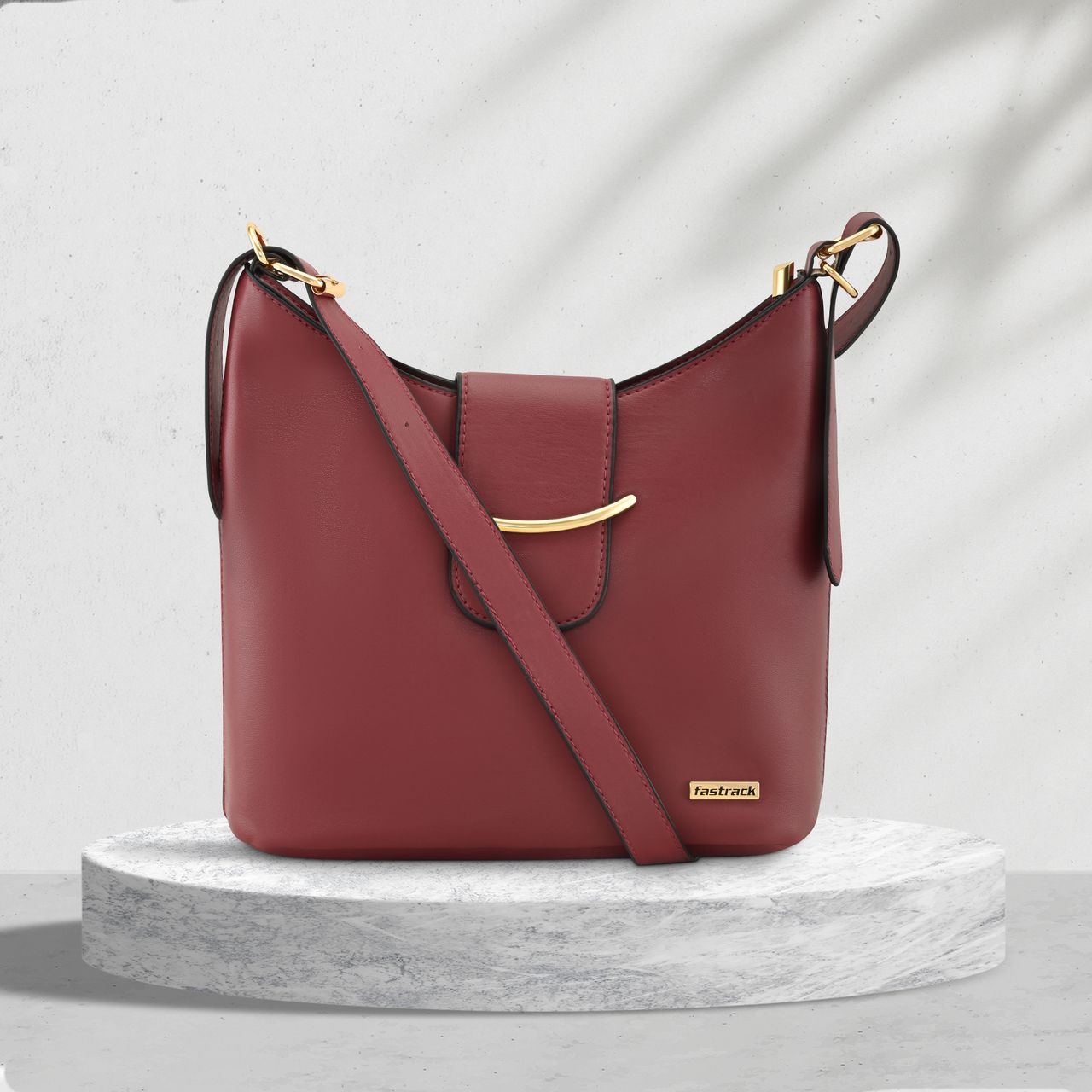 Fastrack Women's Structured Hobo Bag | Maroon