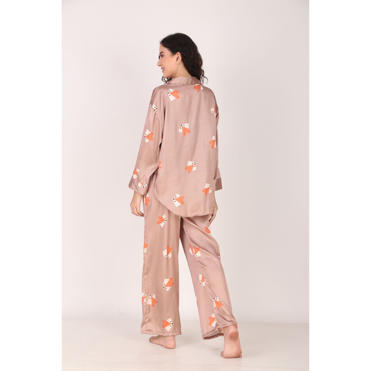 Masha Women's Fox Brown Oversized Pajamas | Set | L