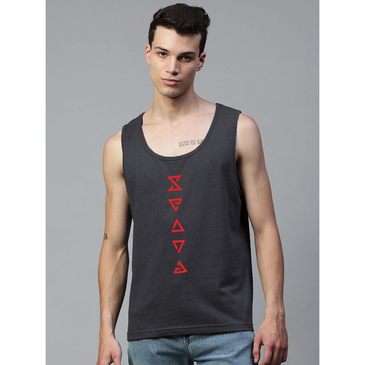 De Tees Men's Sleeveless T-shirt | Charcoal - S