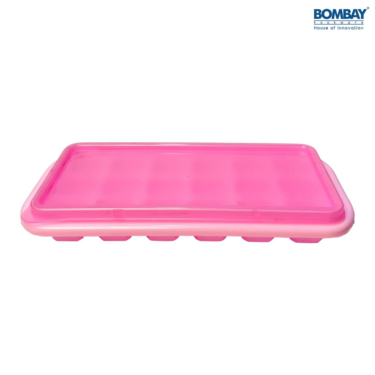 Ice Tray With Lid 18 Cubes Tray (Pink)
