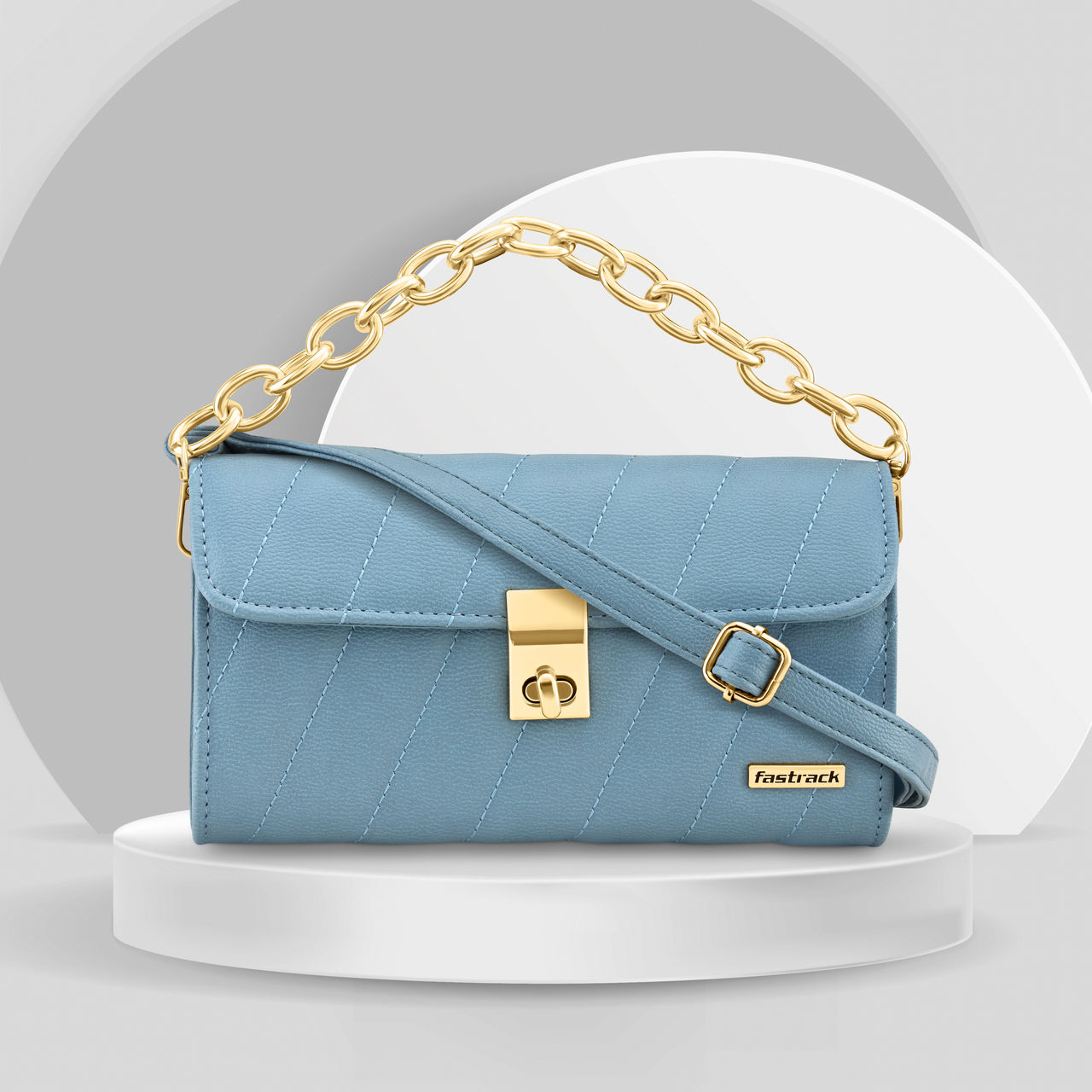 Fastrack Women's Solid Sling Bag | Blue
