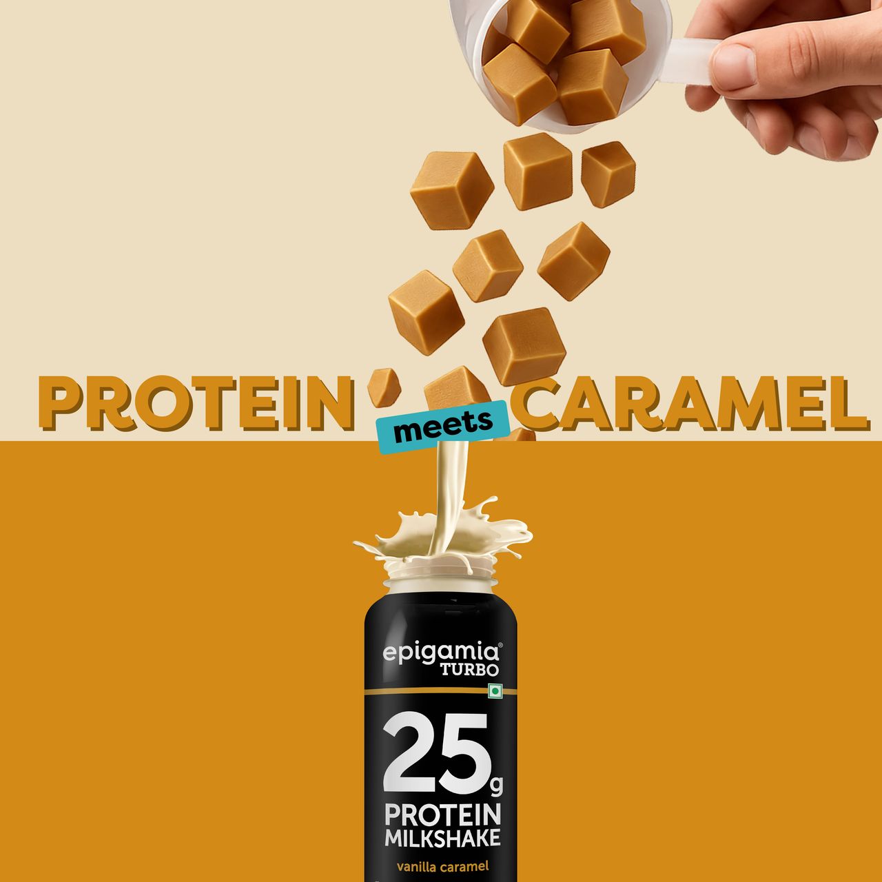 Epigamia Vanilla-Caramel Turbo 25 g Protein - Milkshake 250 ml Combo