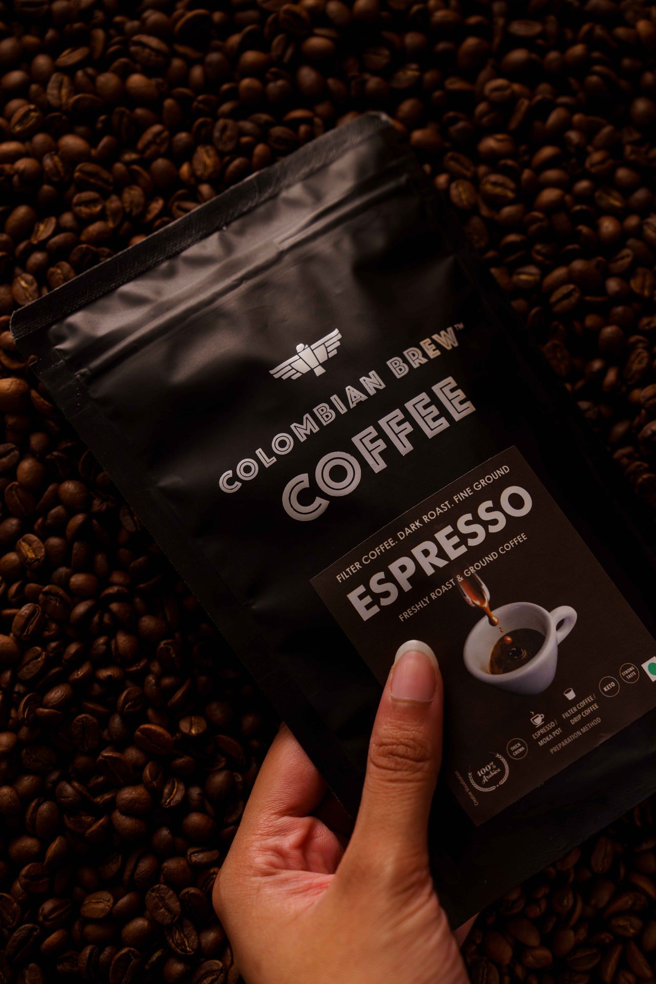 Columbian Brew Espresso Dark Roast Filter Coffee