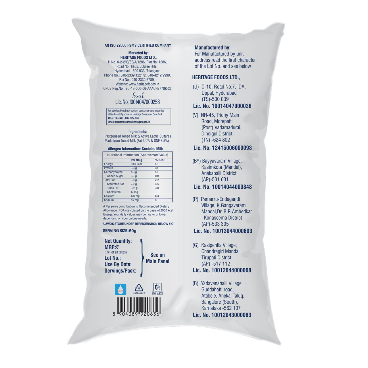 Heritage Total Curd Pouch 1 kg Combo