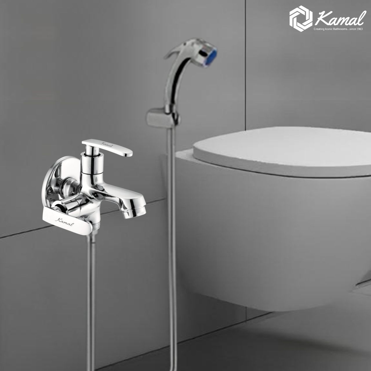 Kamal Two-Way Bib Tap Irene Elite | Aerator & Std 1/2 BSP for Health Faucet | 1/2 BSP Inlet