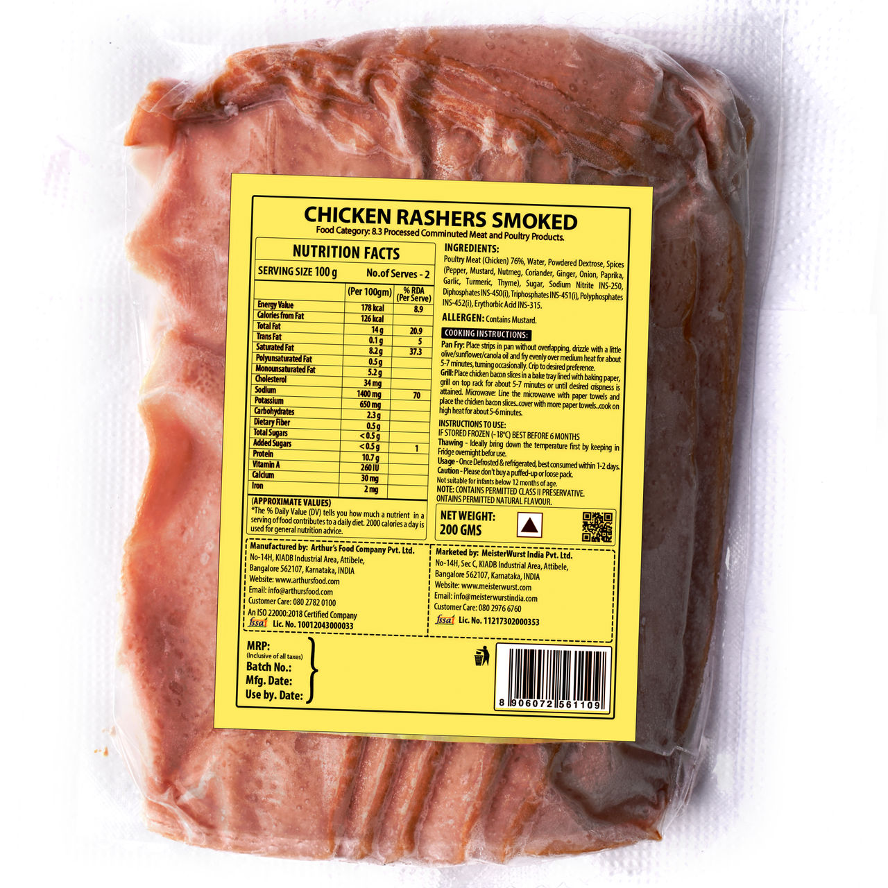 Meisterwurst Chicken Rashers Smoked